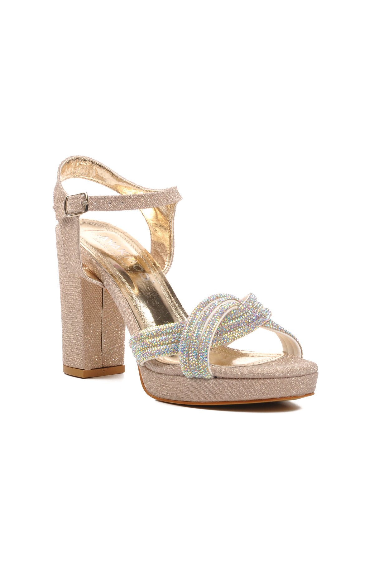 Ayakmod Altın Kadın Abiye Ayakkabı