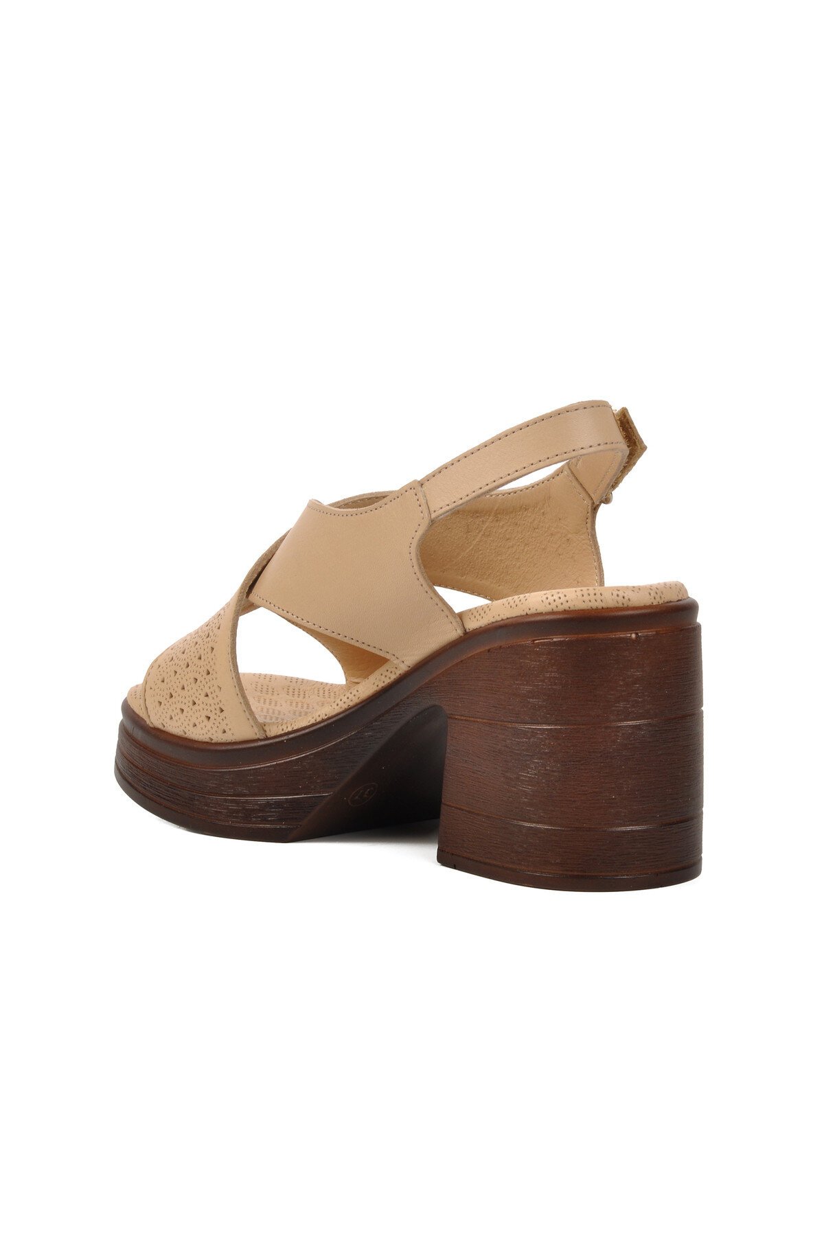 Ayakmod Bej Kadın Topuklu Sandalet