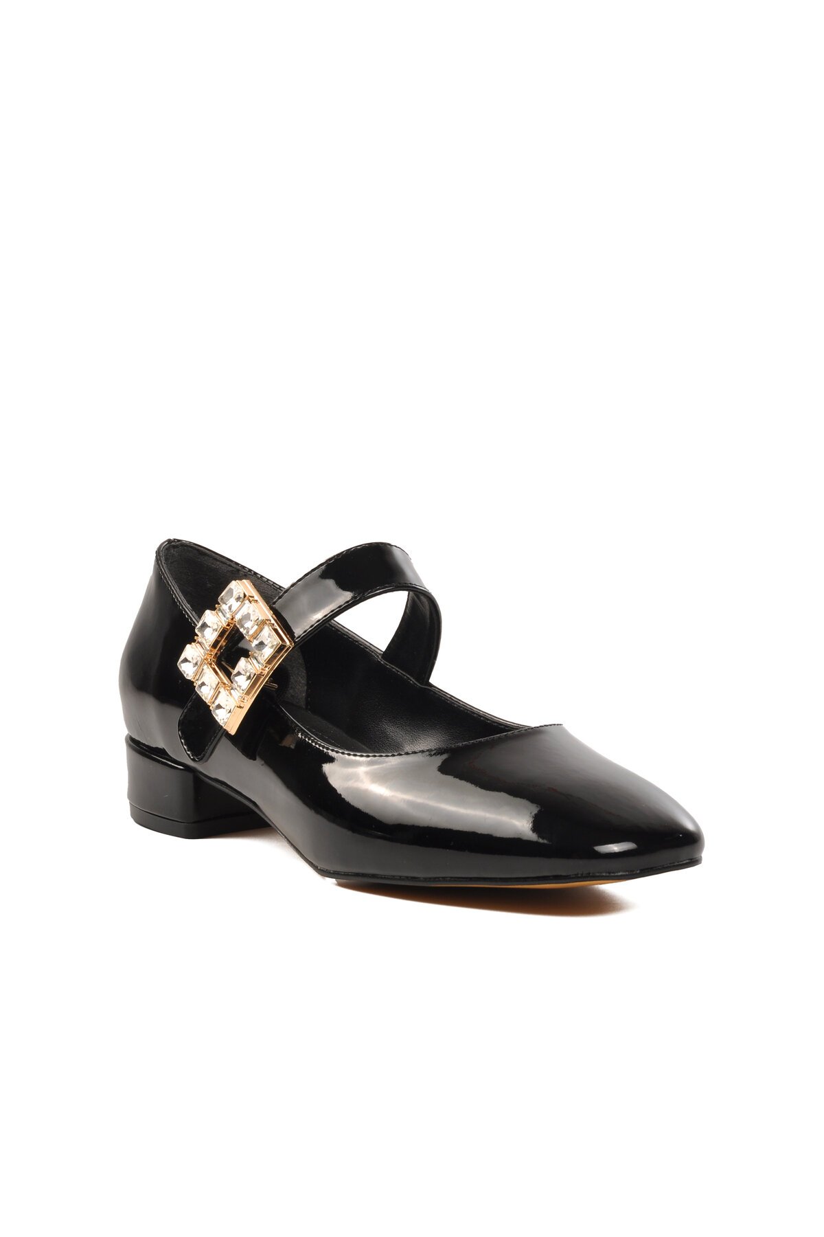 Ayakmod Siyah Rugan Kadın Topuklu Ayakkabı