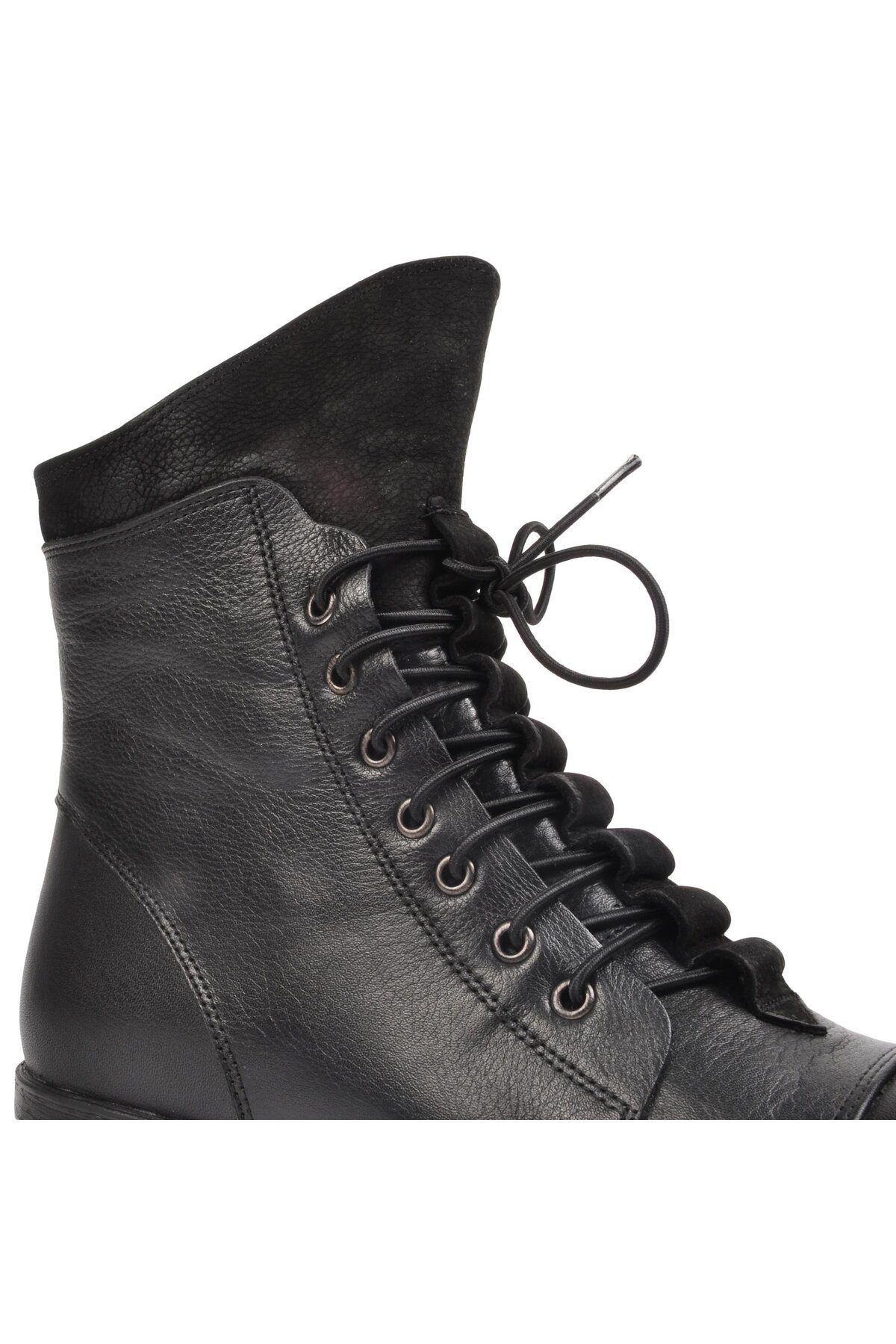 Fermuarlı Hakiki Deri Siyah Kadın Bot