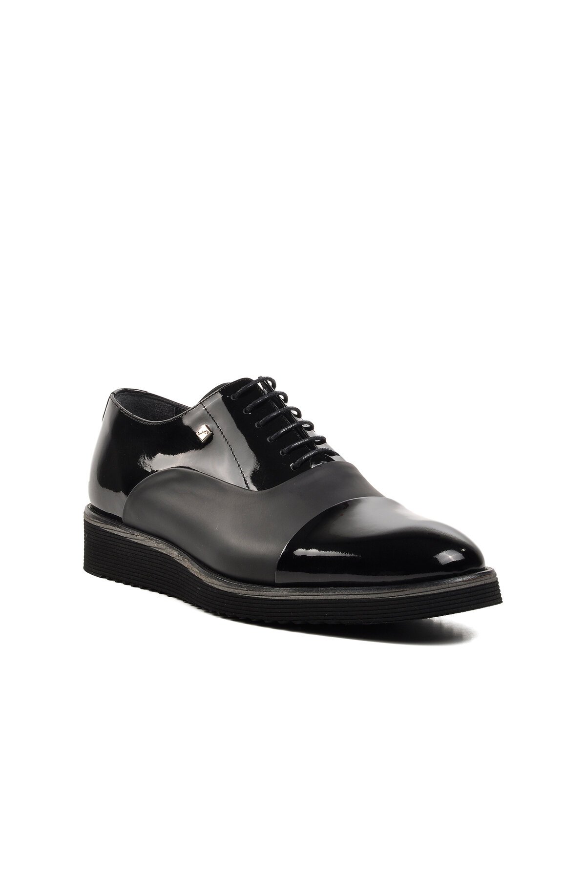 Siyah Rugan Hakiki Deri Erkek Günlük Ayakkabı