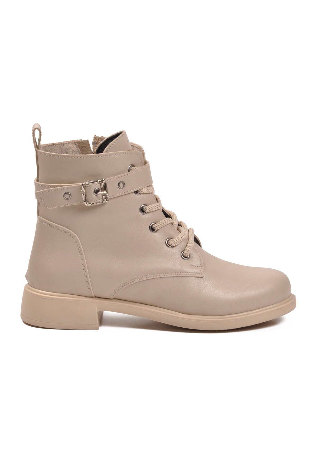 Bej Cilt İçi Polarlı Fermuarlı Kadın Bot 209151 Z