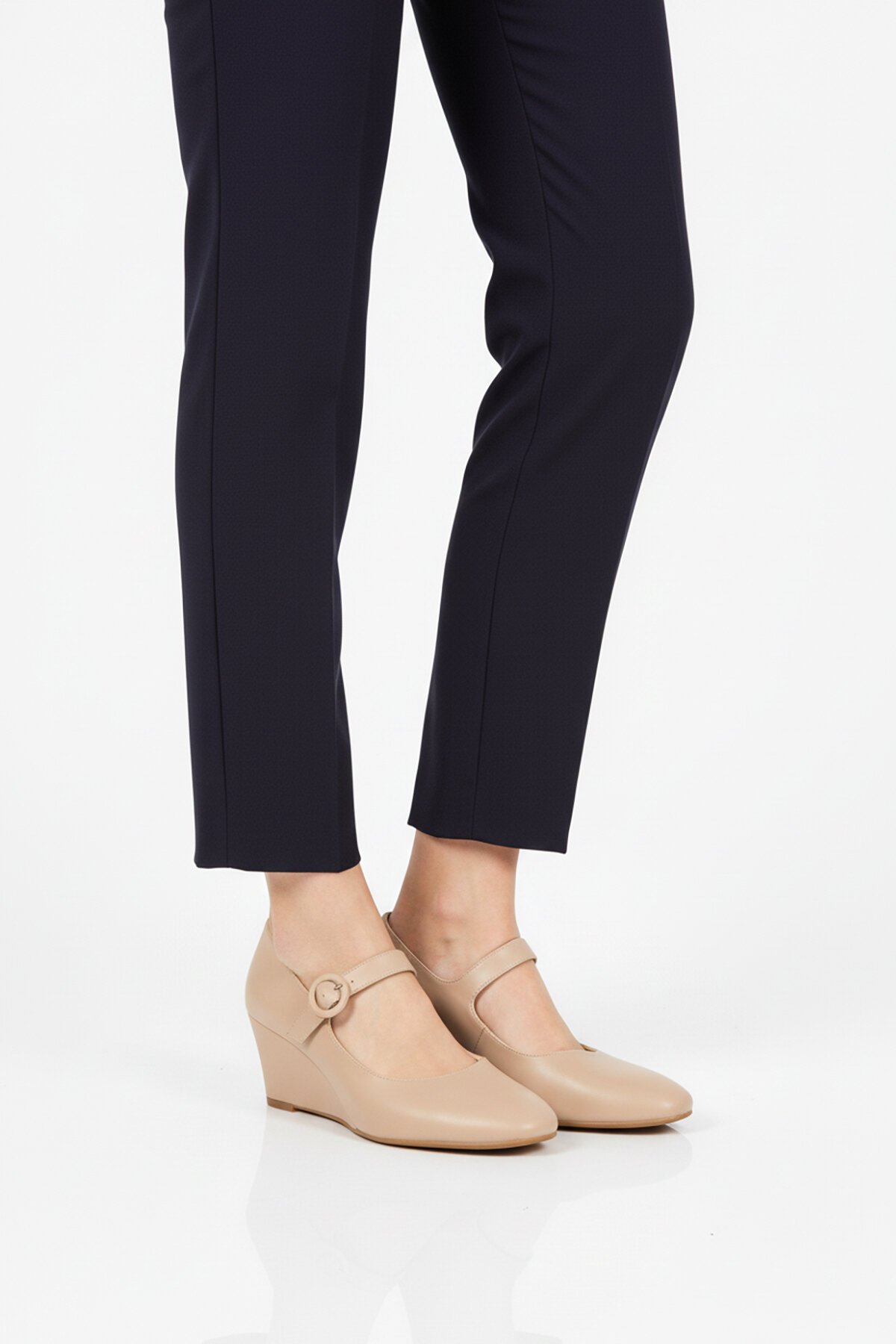 Bej Cilt Dolgu Topuklu Kadın Topuklu Ayakkabı 312478 Z