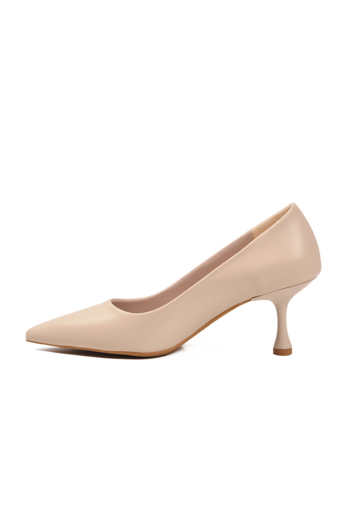 Bej Cilt İnce Topuklu Kadın Topuklu Ayakkabı 695033 Z