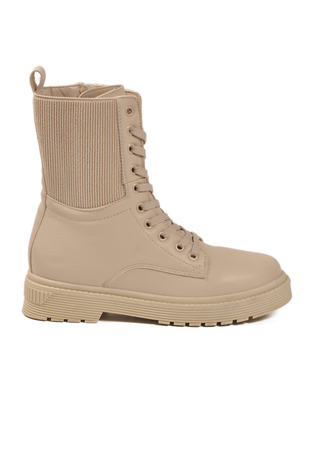 Bej İçi Polarlı Fermuarlı Kadın Bot 23002 Z