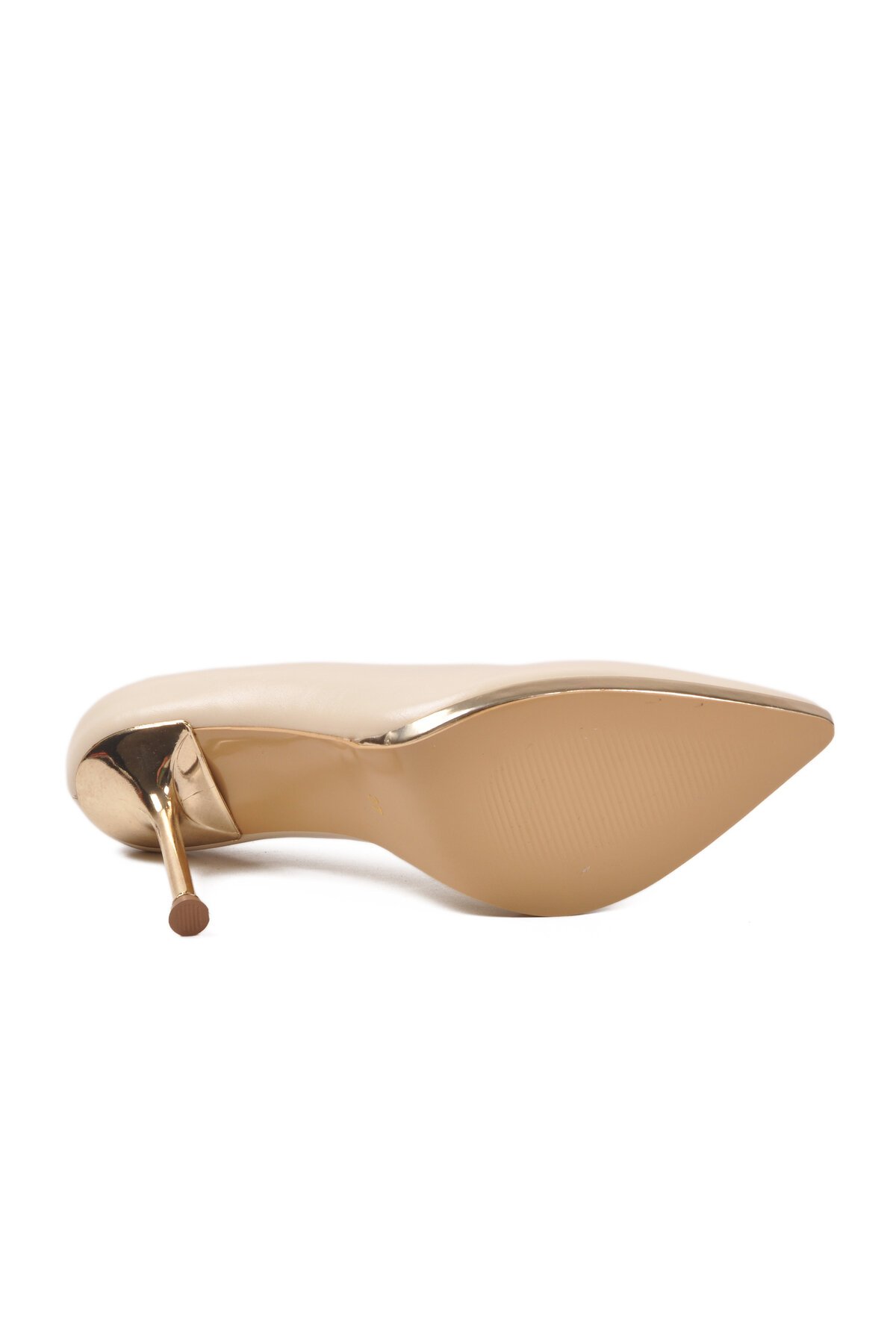 Bej ince Topuklu Kadın Topuklu Ayakkabı 448205 Z