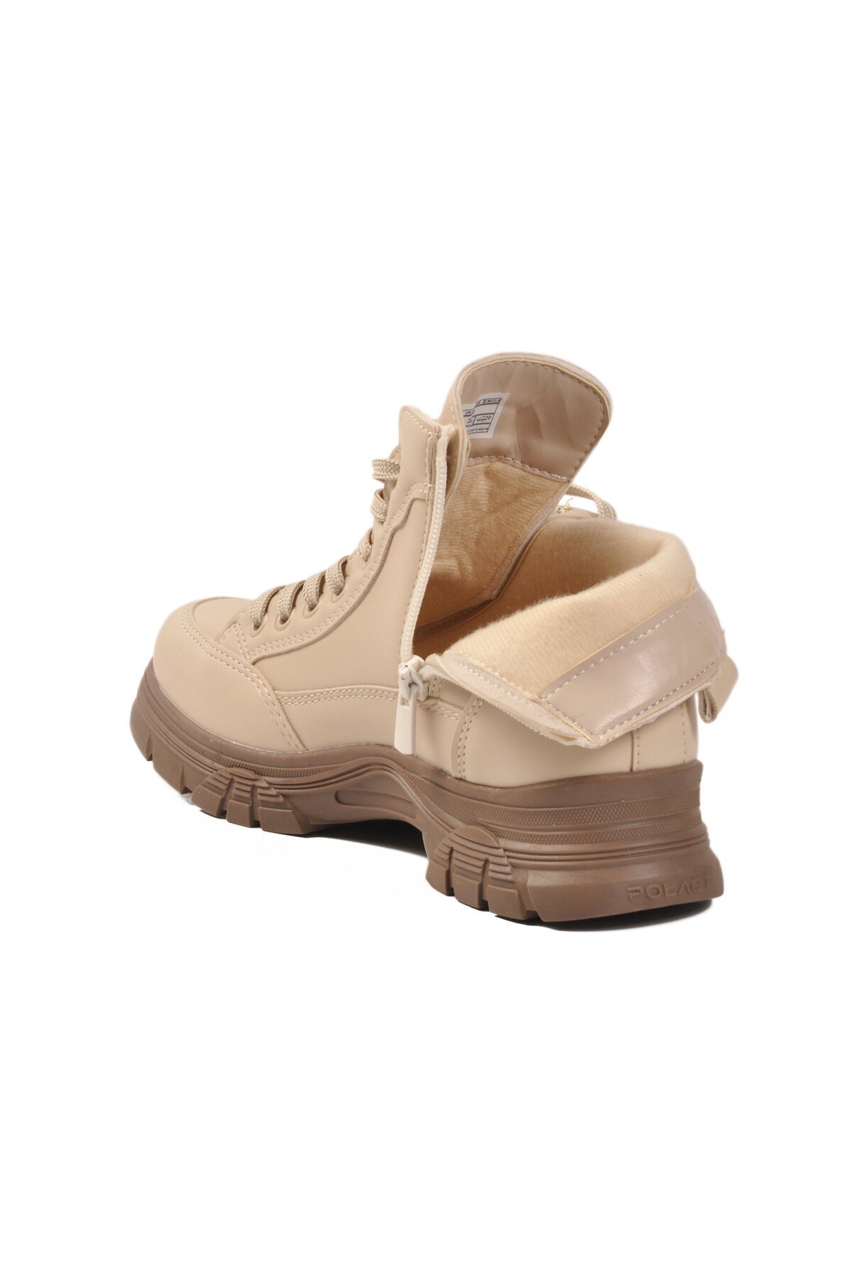 Bej-Vizon Fermuarlı İçi Polarlı Kadın Bot 24090 Z