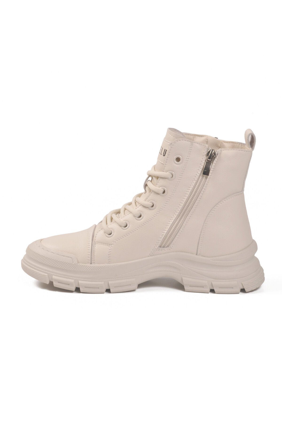 Beyaz Memory Foarm Fermuarlı Kadın Bot Neptün Z