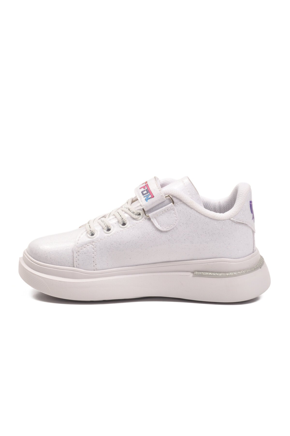 Beyaz Rugan Simli Çocuk Spor Ayakkabı 2540-26K P