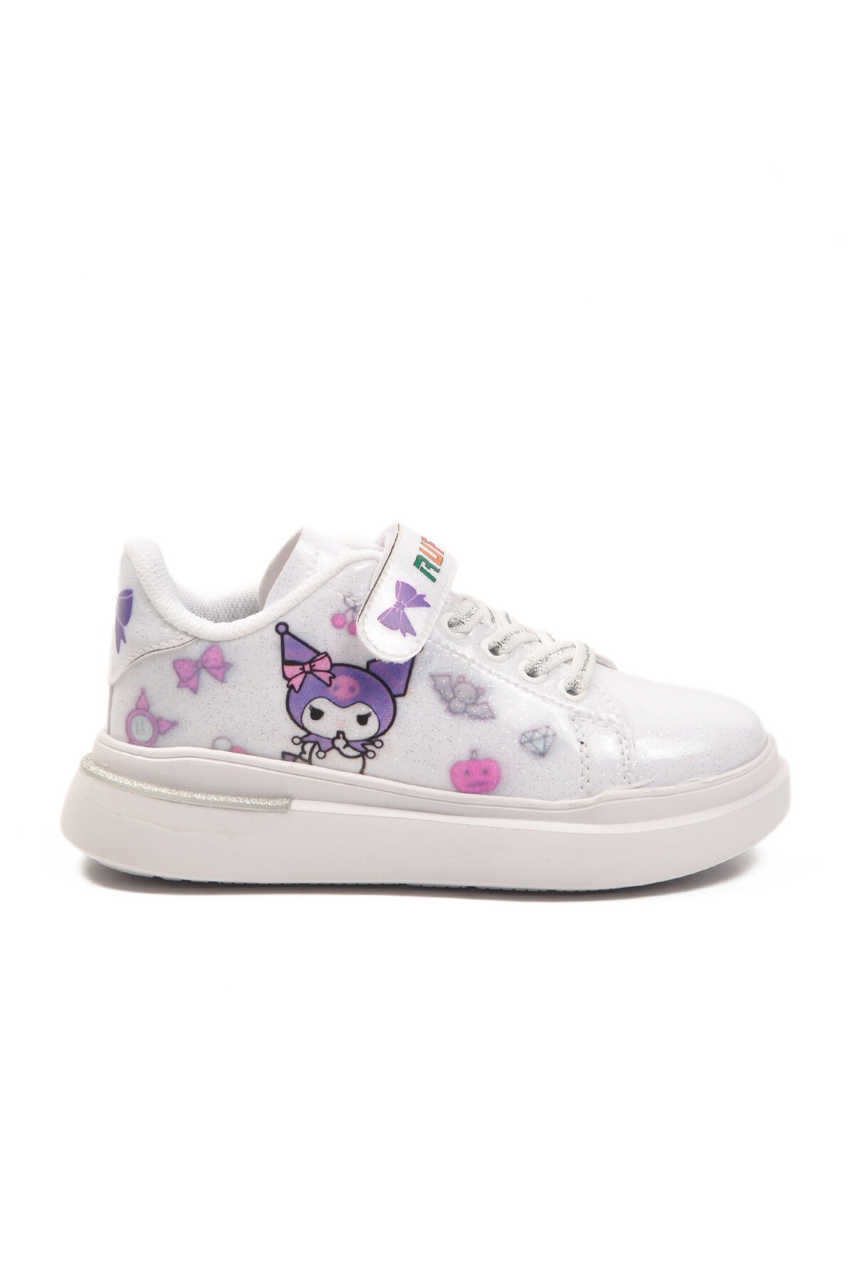 Beyaz Rugan Simli Çocuk Spor Ayakkabı 2540-26K P