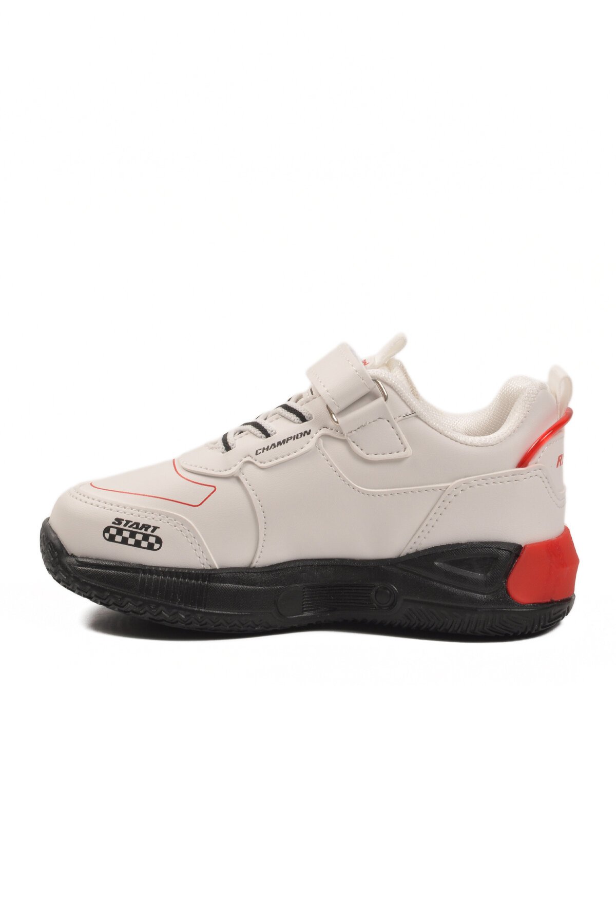 Beyaz Cırtlı Hafif Çocuk Spor Ayakkabı Racing P