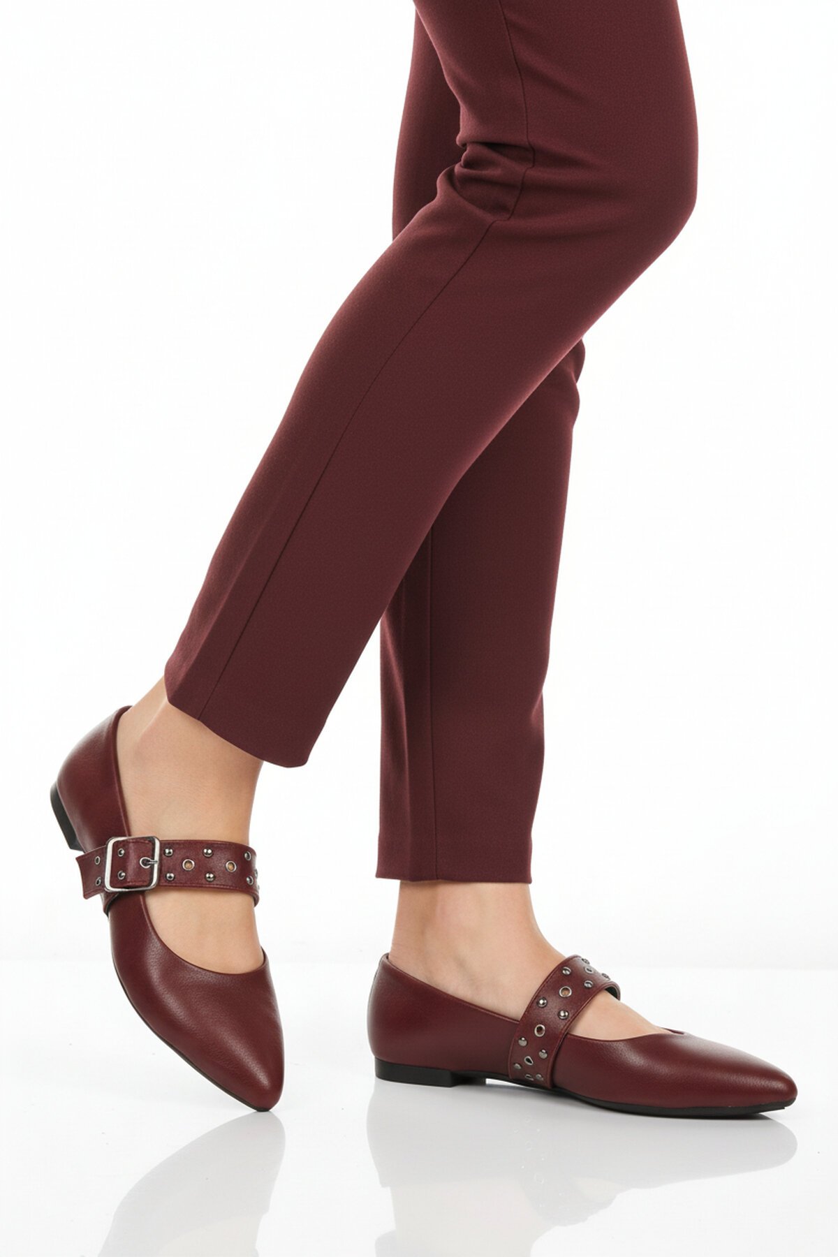 Bordo Cilt Hafif Kadın Günlük Ayakkabı 209166 Z
