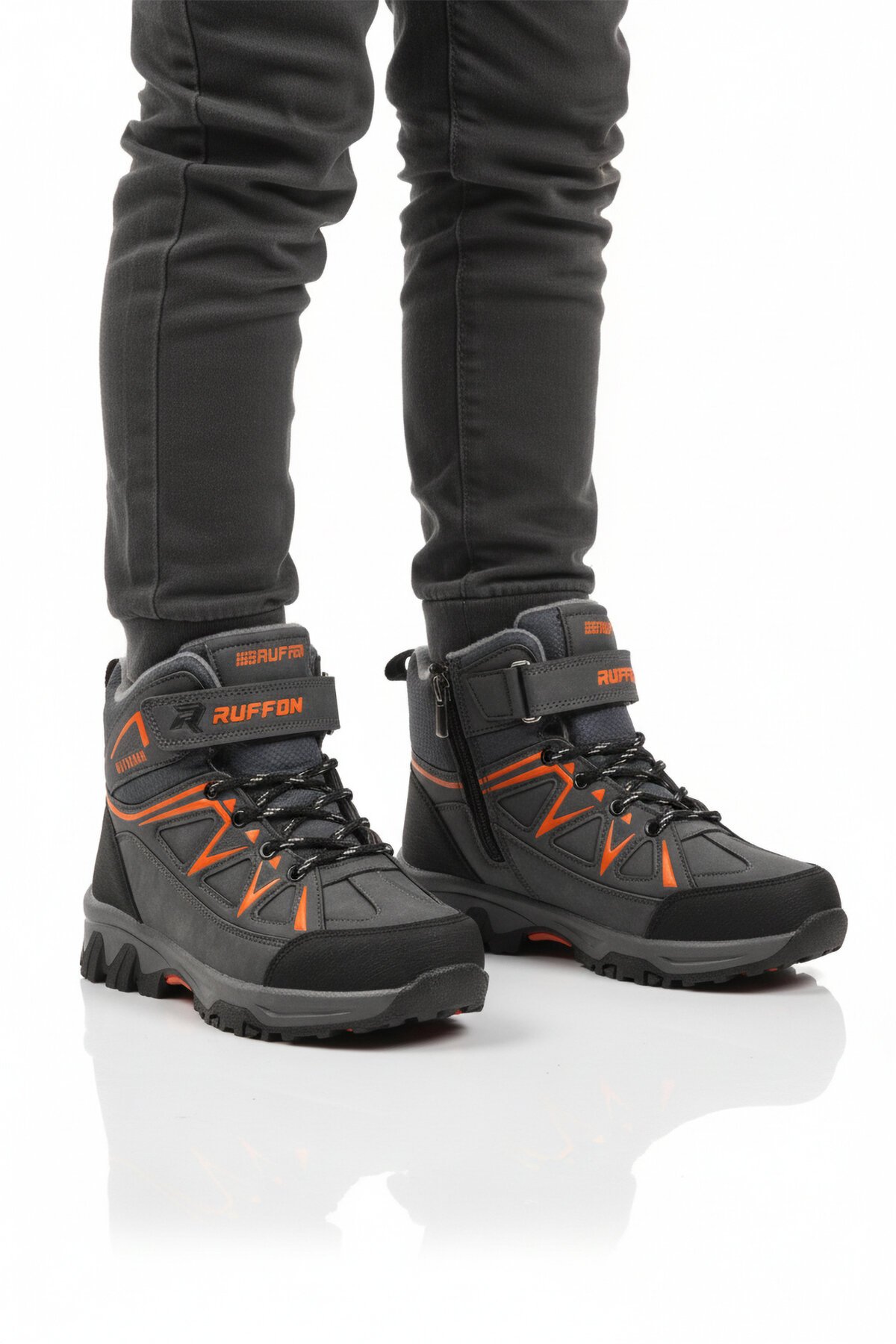 Ruffon Füme-Turuncu İçi Polarlı Çocuk Outdoor Bot 2301 F