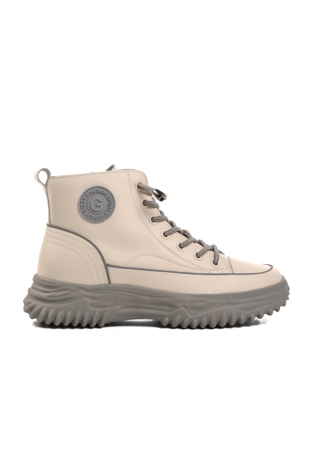 Gri Fermuarlı Lastik Bağcıklı Kadın Bot 26K310-13 Z