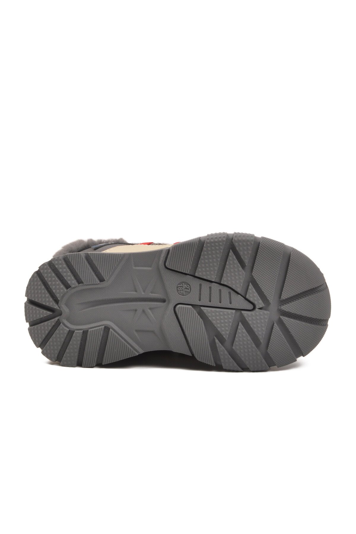 Gri-Kırmızı İçi Kürklü Çocuk Bot 22672 P