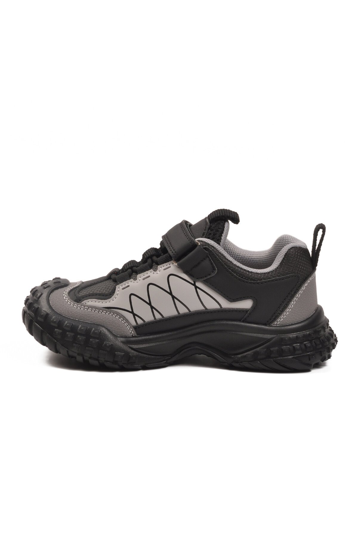 Gri-Siyah Hafif Çocuk Spor Ayakkabı 22676 F
