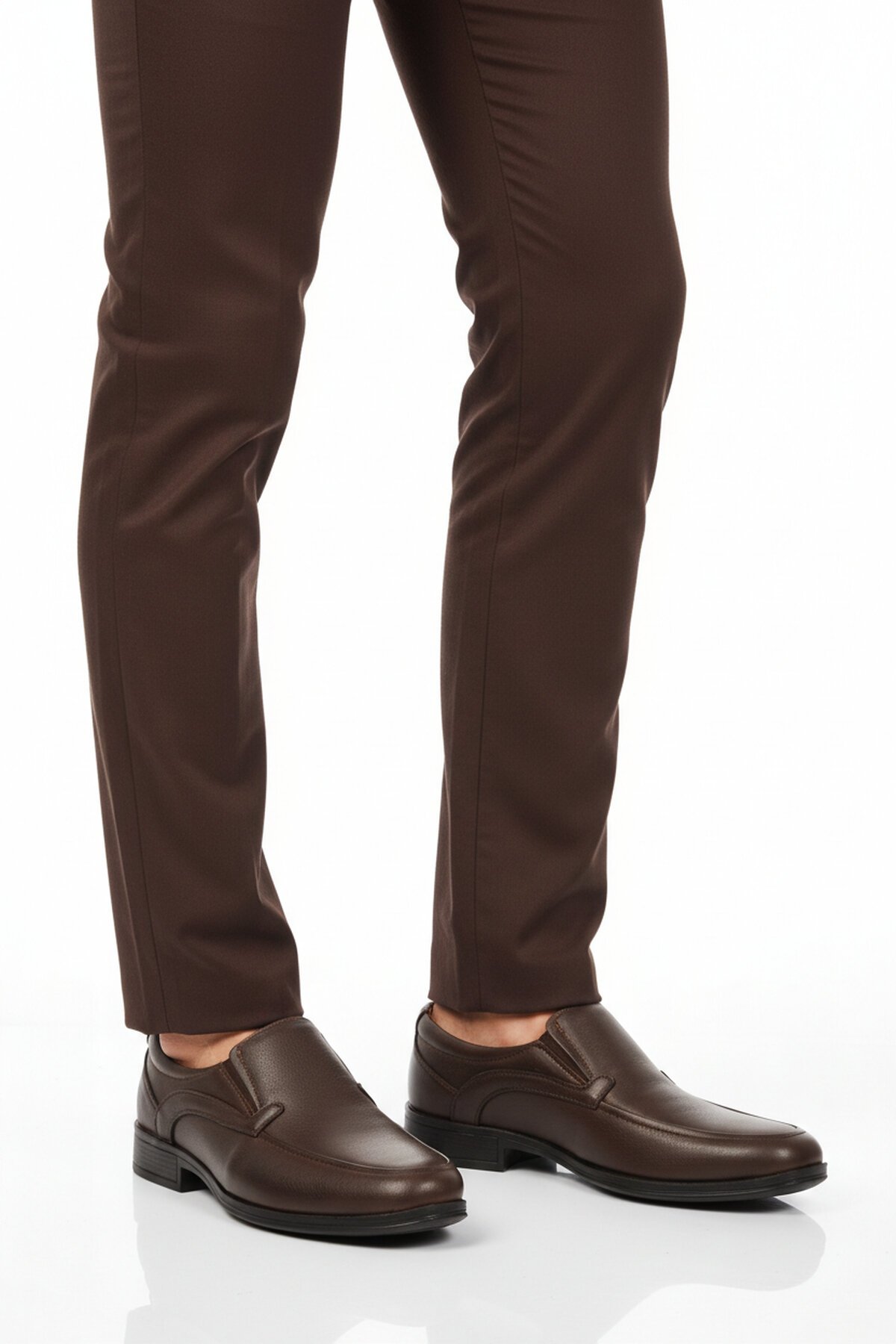 Kahve Hakiki Deri Erkek Günlük Ayakkabı 301 M ( Bağcıksız )