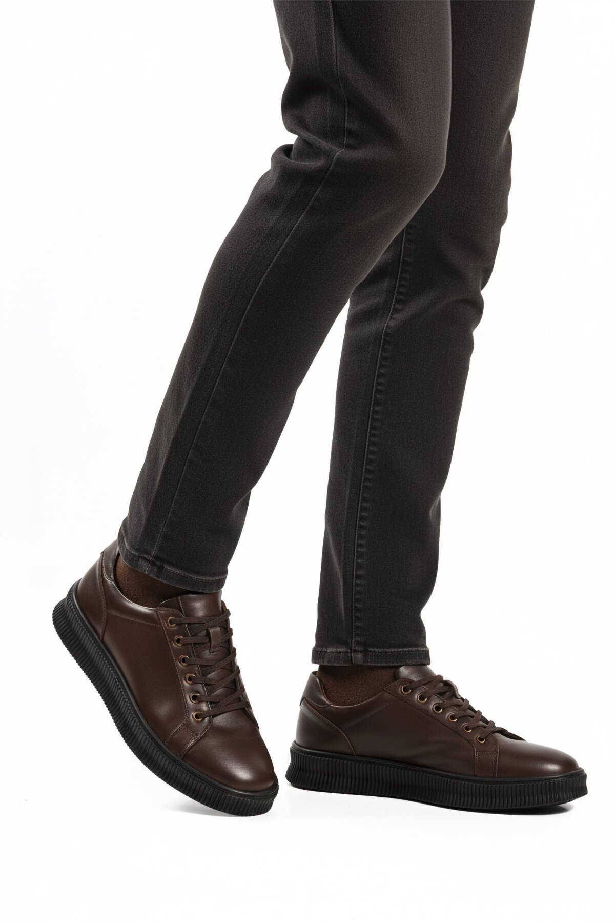 Kahve Hakiki Deri Erkek Sneaker 2516 M