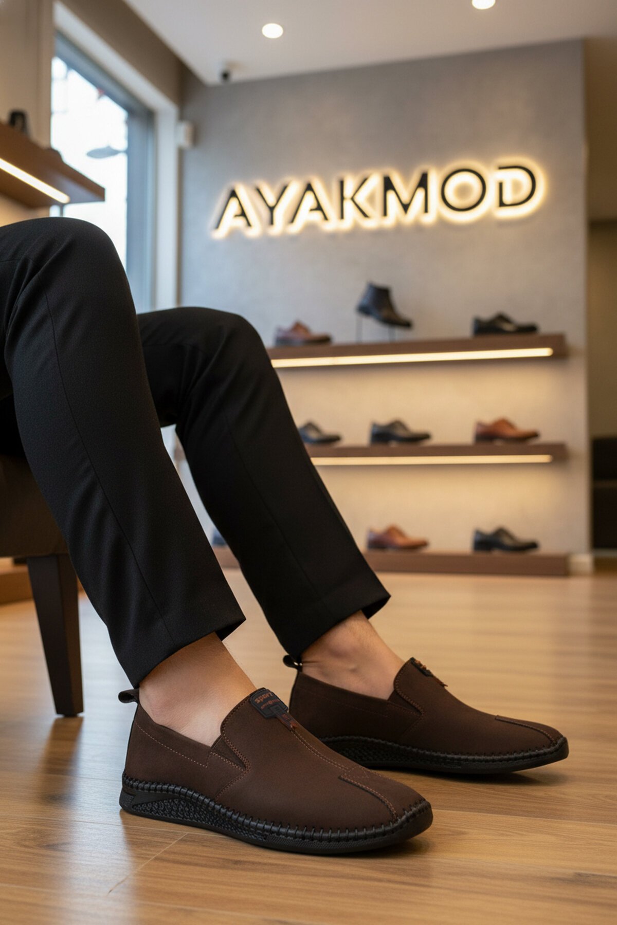 Kahve Nubuk Hakiki Deri Erkek Günlük Ayakkabı 308 M