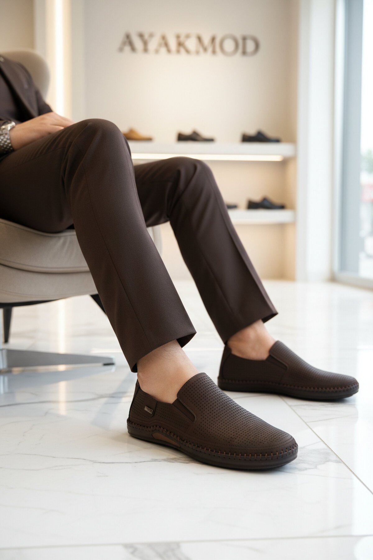 Kahve-Nubuk Hakiki Deri Erkek Günlük Ayakkabı 803 M