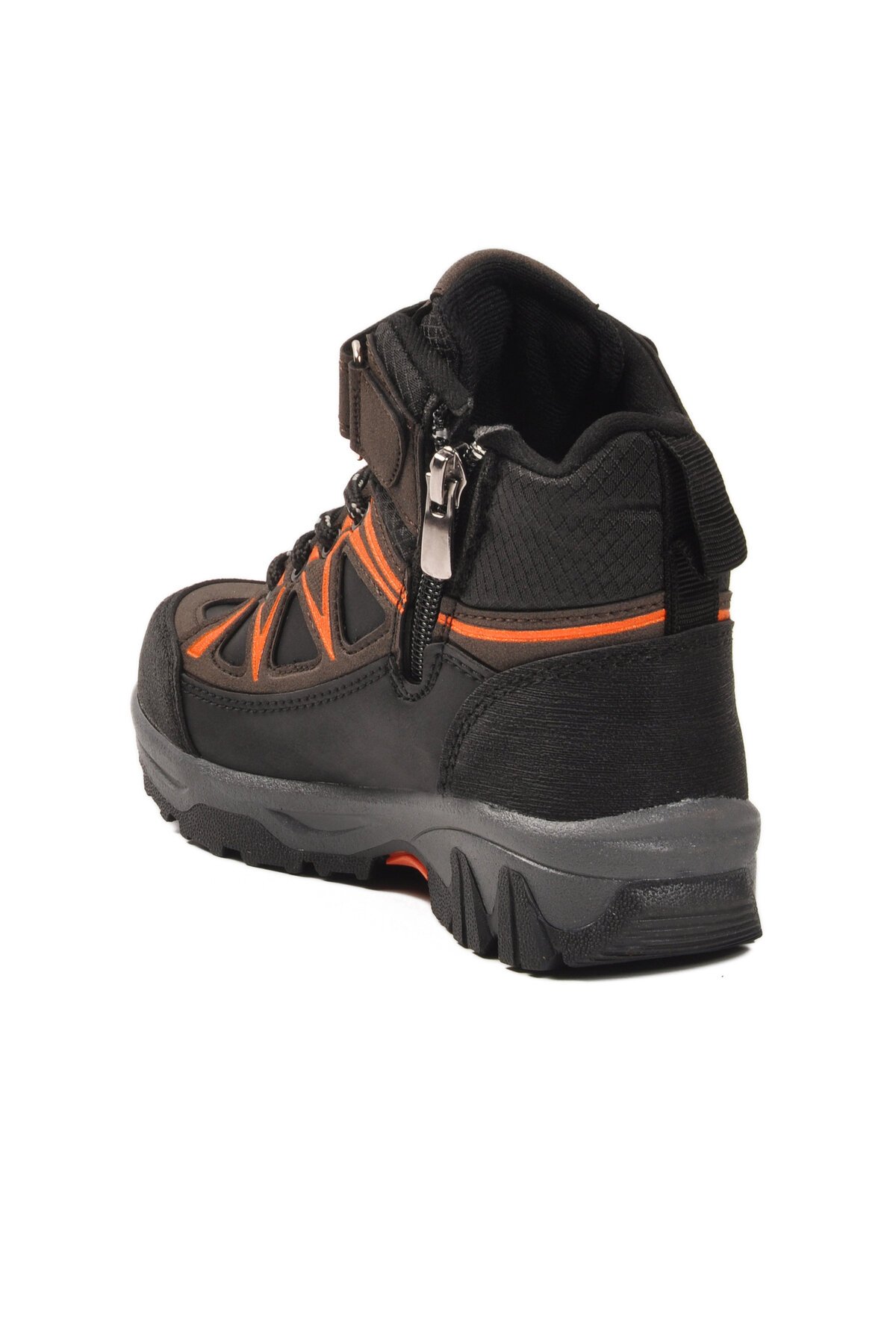 Kahve-Turuncu Fermuarlı Çocuk Outdoor Bot 2301 P
