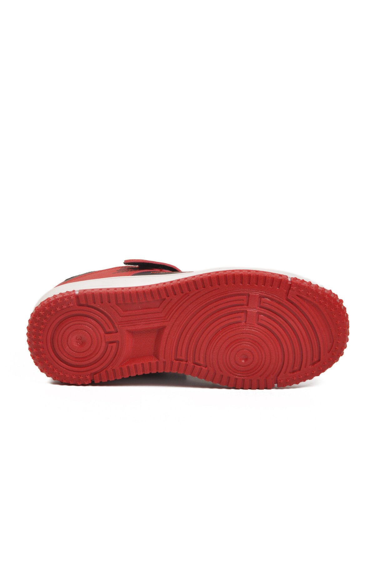 Kırmızı-Siyah Cırtlı Çocuk Spor Ayakkabı Haykat Kısa F