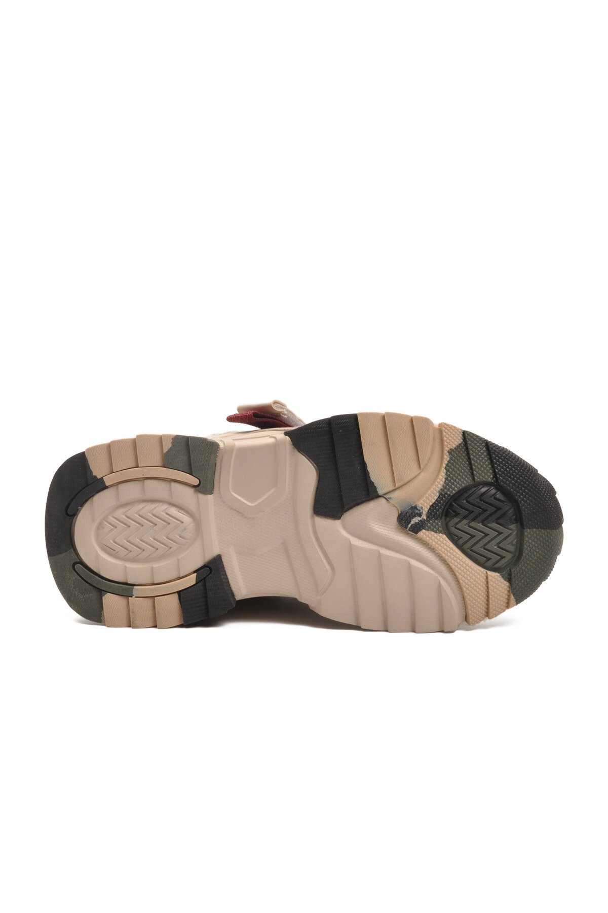 Krem-Haki-Bordo Cırtlı Çocuk Spor Ayakkabı 2021 F