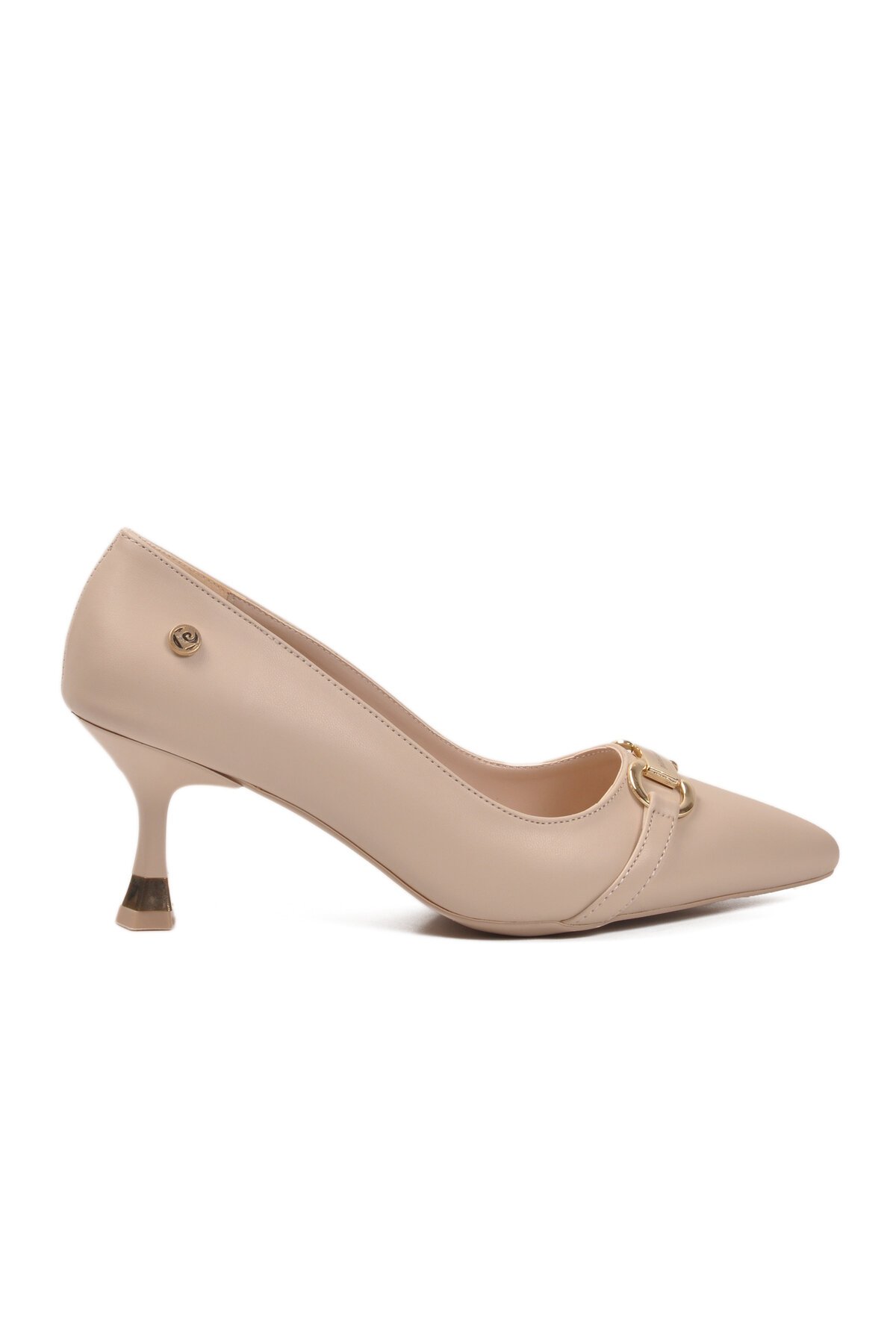 Krem İnce Topuklu Kadın Abiye Ayakkabı PC-55015 Z