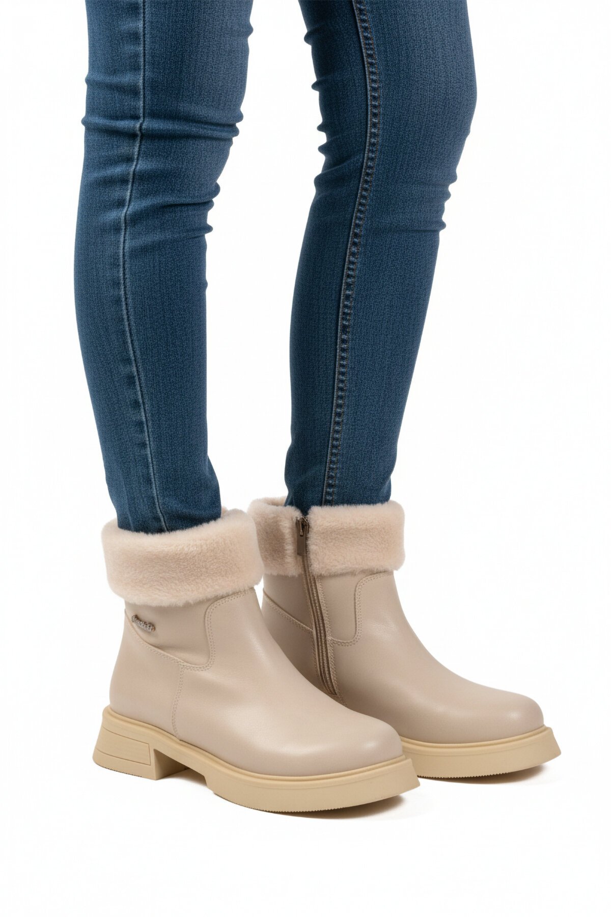 Krem İçi Polarlı Kadın Bot PC-55268 Z