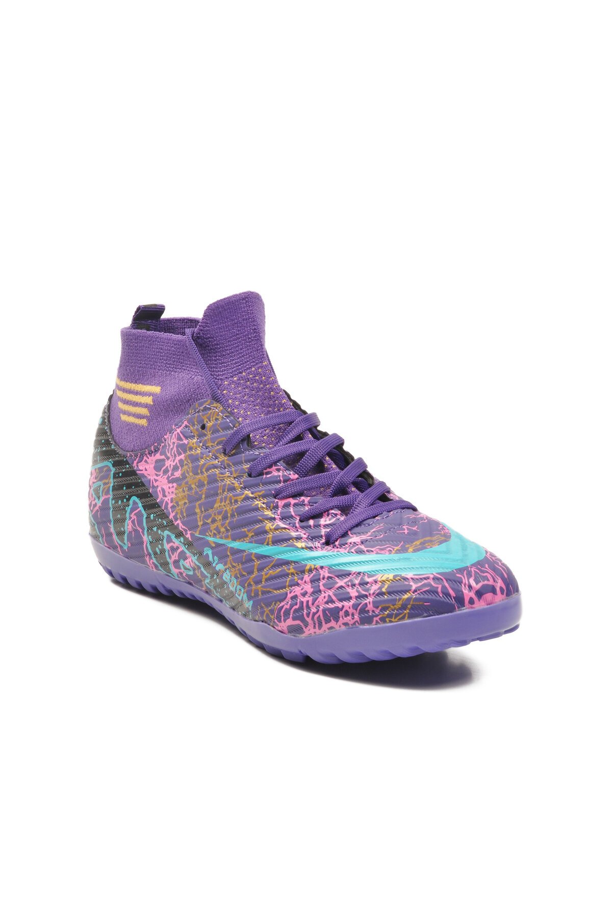 Mor-Turkuaz Çoraplı Erkek Halı Saha Ayakkabısı Air 565 M