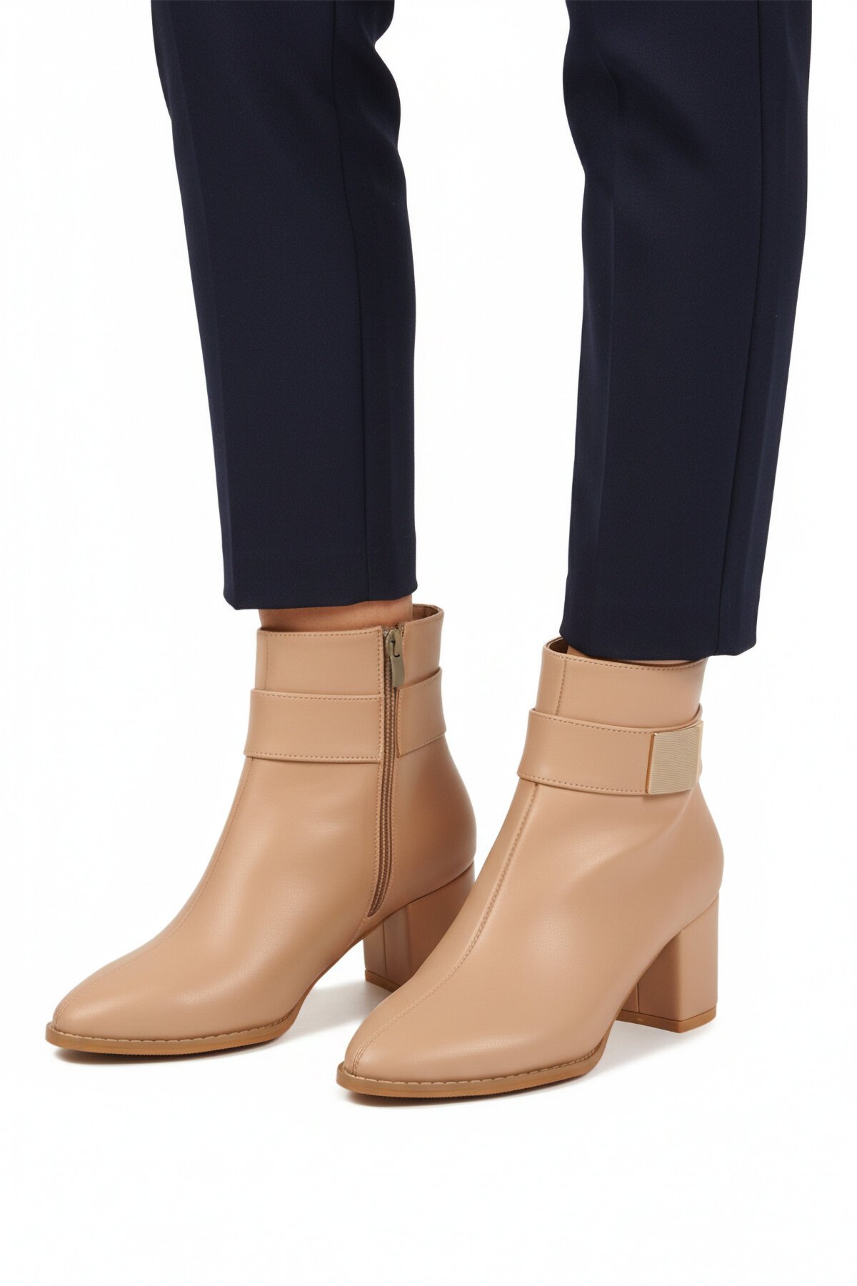 Nude Cilt Fermuarlı Kadın Bot Dar Kalıp 262326 Z