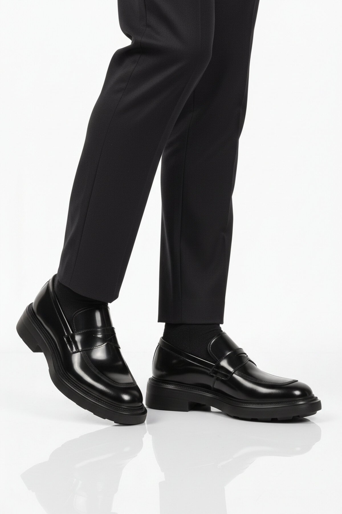 Siyah Açma Hakiki Deri Erkek Günlük Ayakkabı 3254 M