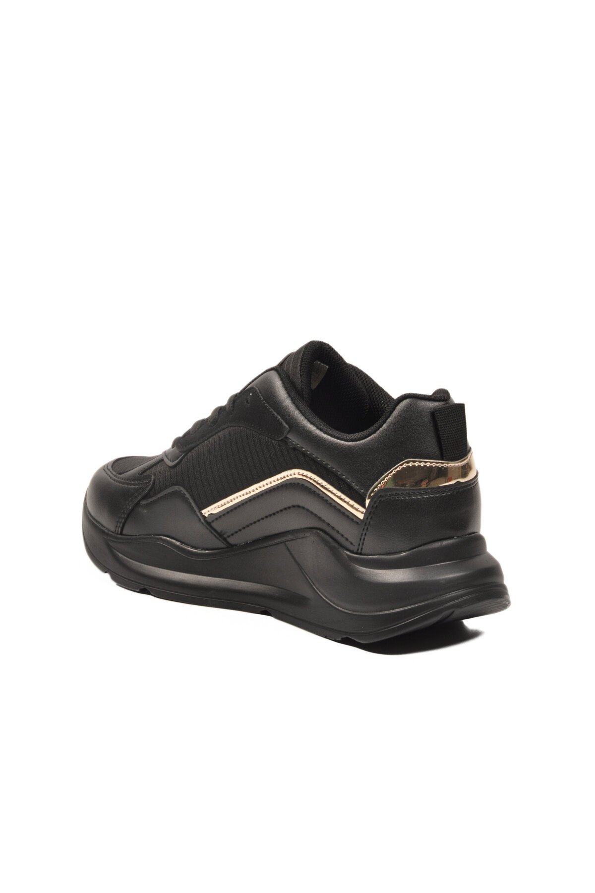 Siyah-Altın Esnek Unisex Spor Ayakkabı 051 G
