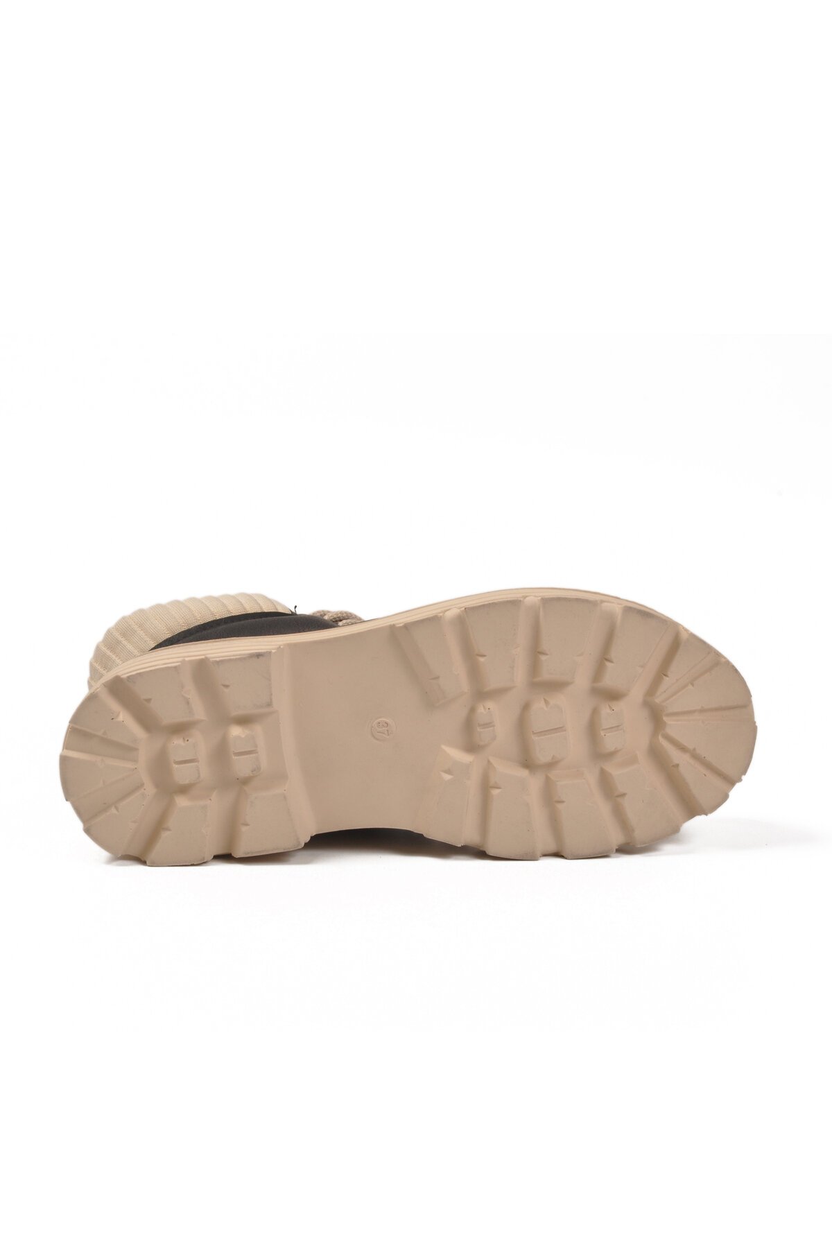 Siyah-Bej İçi Polarlı Fermuarlı Kadın Bot Serpa 5200 Z