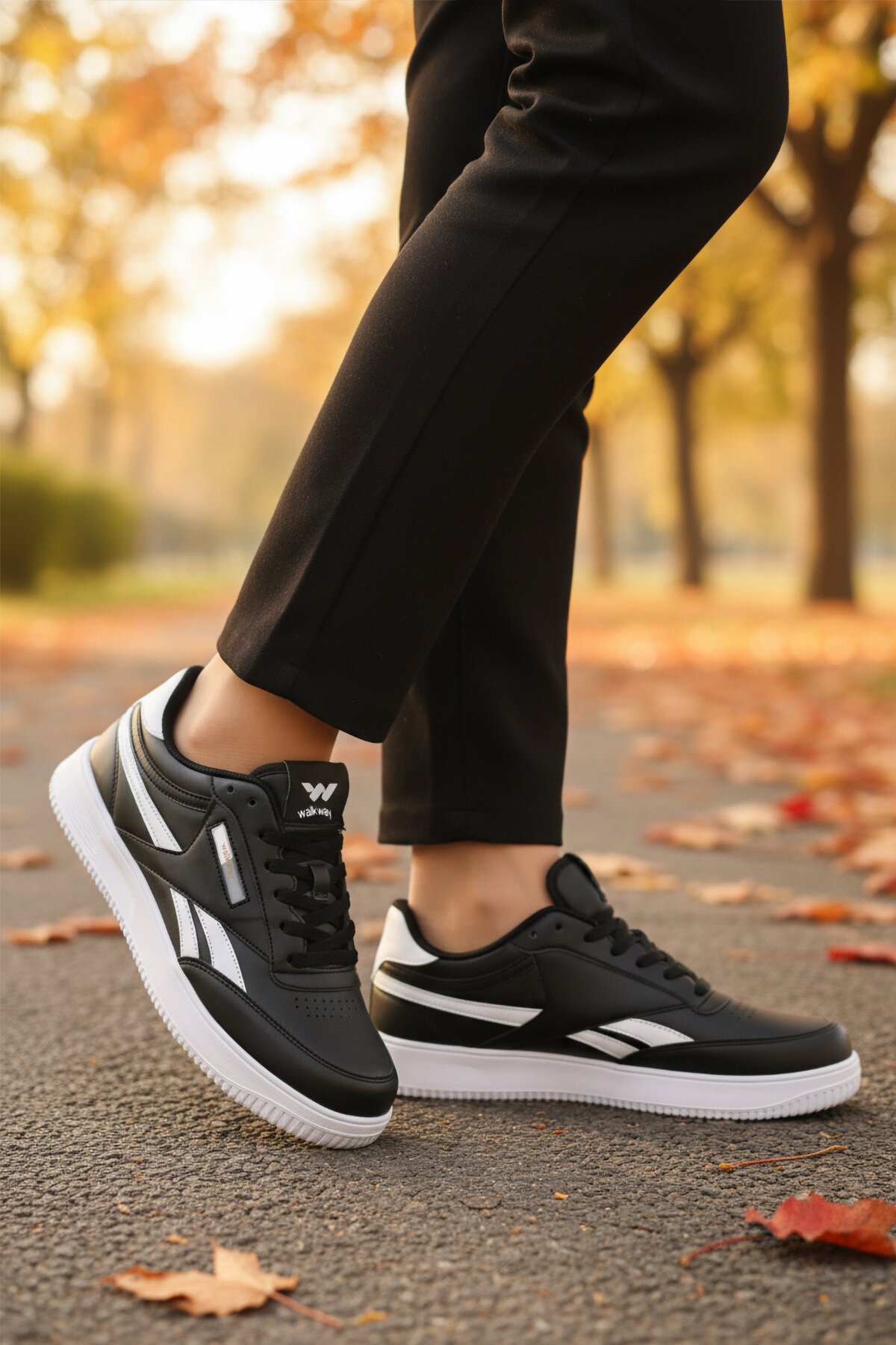 Siyah-Beyaz Hafif Unisex Spor Ayakkabı Marlow G