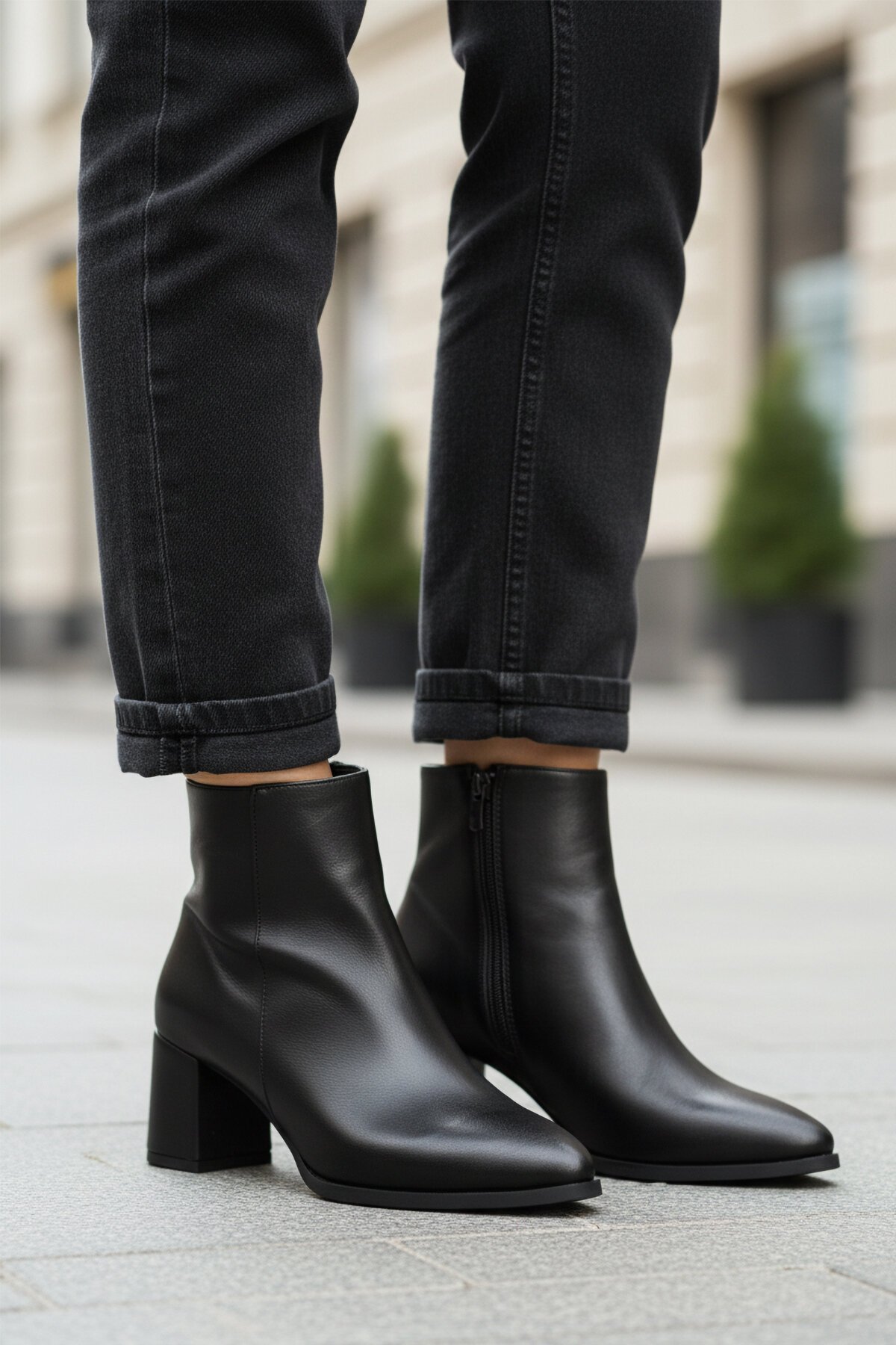 Siyah Cilt İçi Polarlı Fermuarlı Kadın Bot 343126 Z