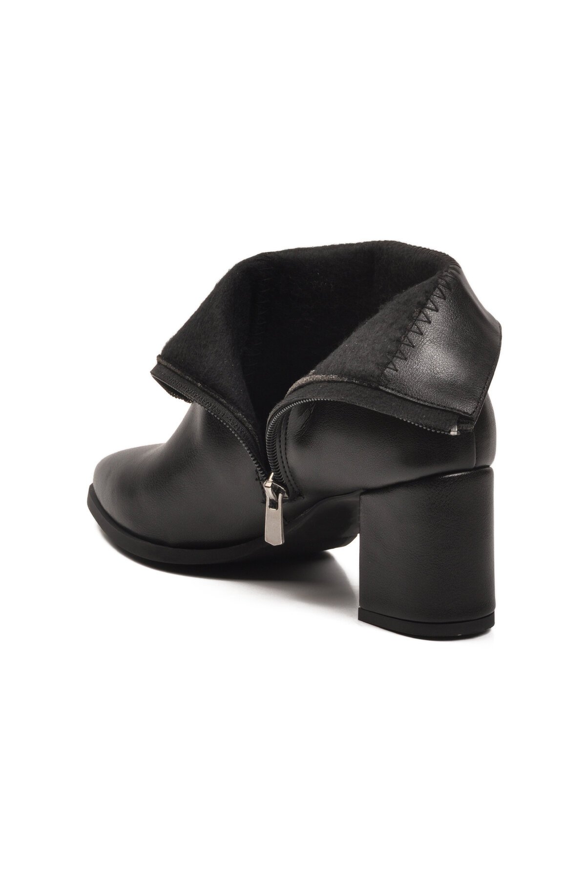 Siyah Cilt İçi Polarlı Fermuarlı Kadın Bot 343126 Z