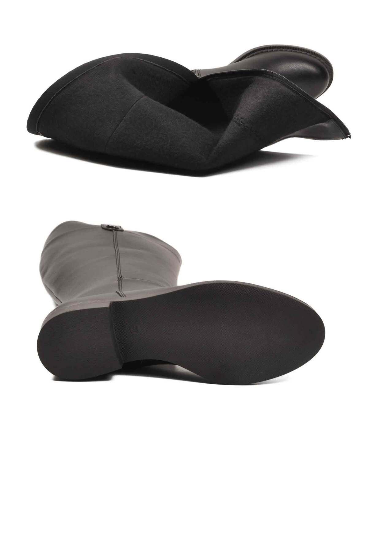 Siyah Cilt Fermuarlı Kadın Çizme 224578 Z