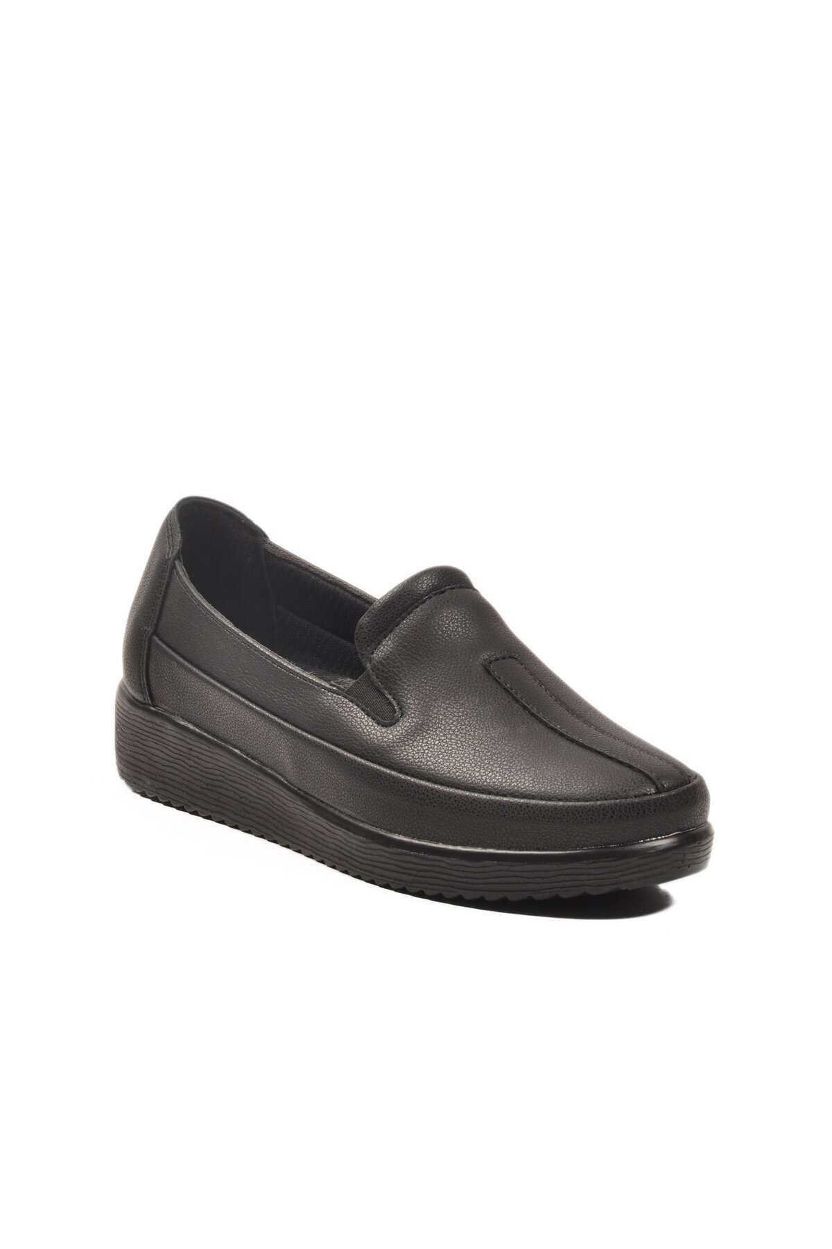 Siyah Cilt Anatomic Taban Hafif Kadın Günlük Ayakkabı 293117 Z