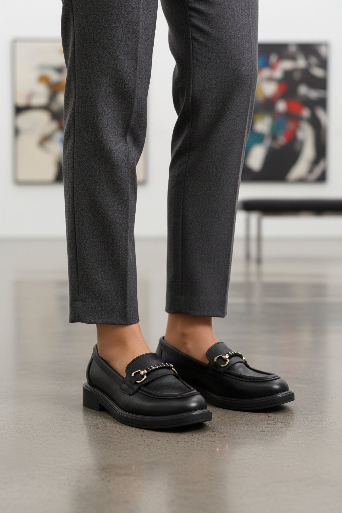 Siyah Cilt Kadın Günlük Ayakkabı 572441 Z