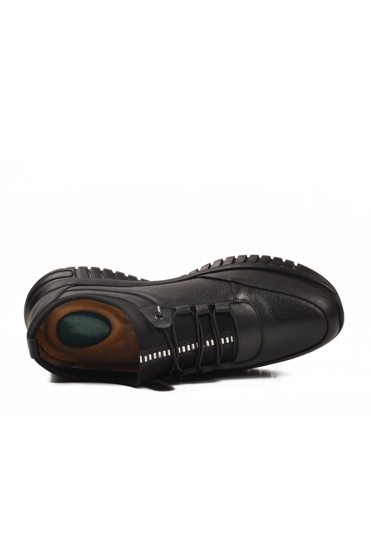 Siyah Hakiki Deri Bağcıklı Erkek Günlük Ayakkabı Ayakmod 316 M