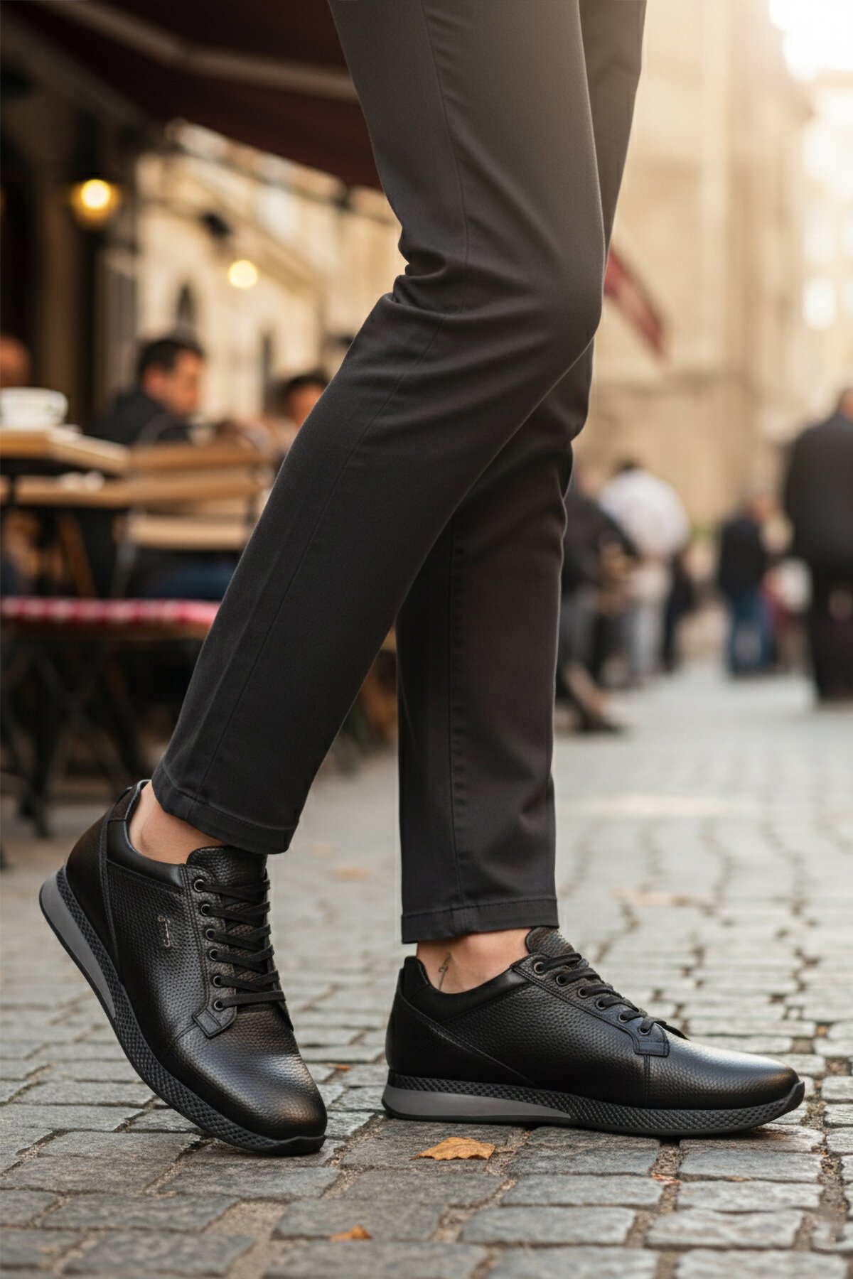 Siyah Floter Hakiki Deri Erkek Günlük Ayakkabı 3235 M