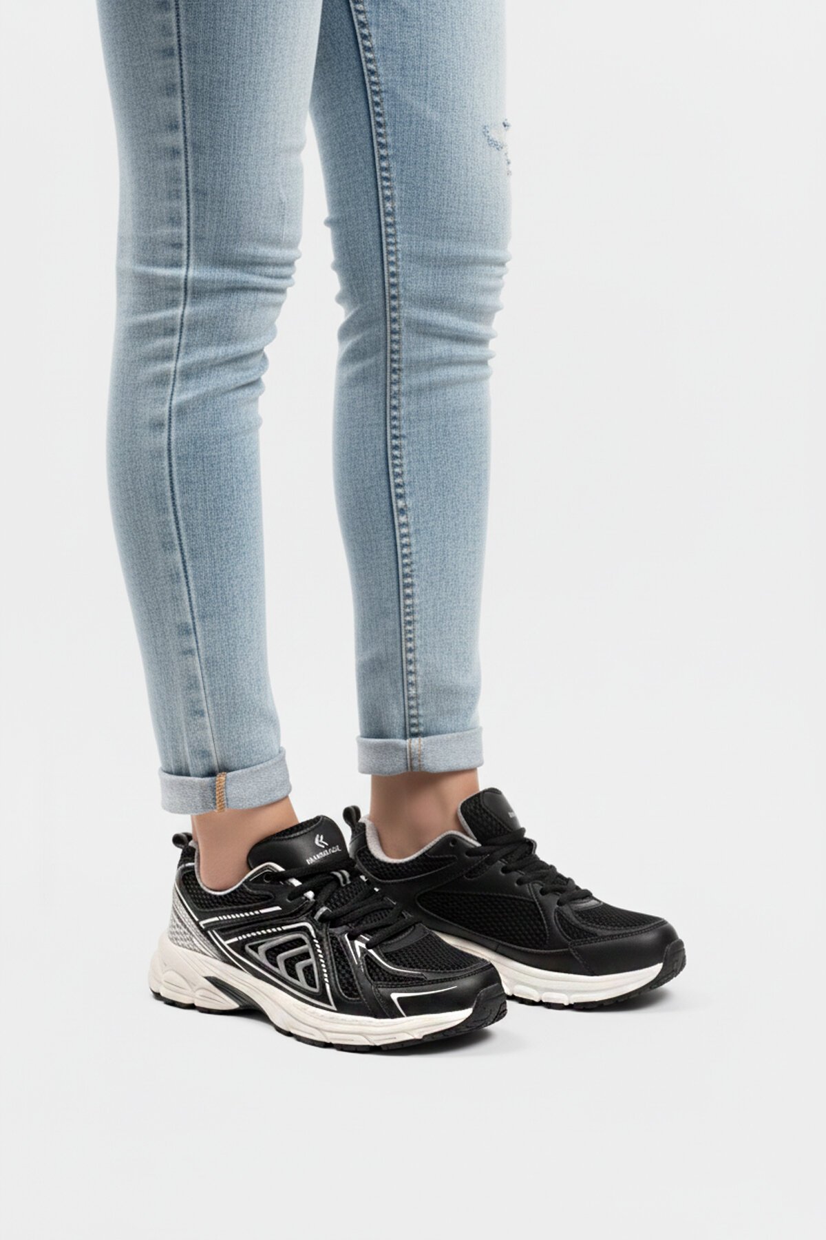 Siyah-Gümüş Fileli Comfort Taban Unisex Spor Ayakkabı 101 25029 Dipper G