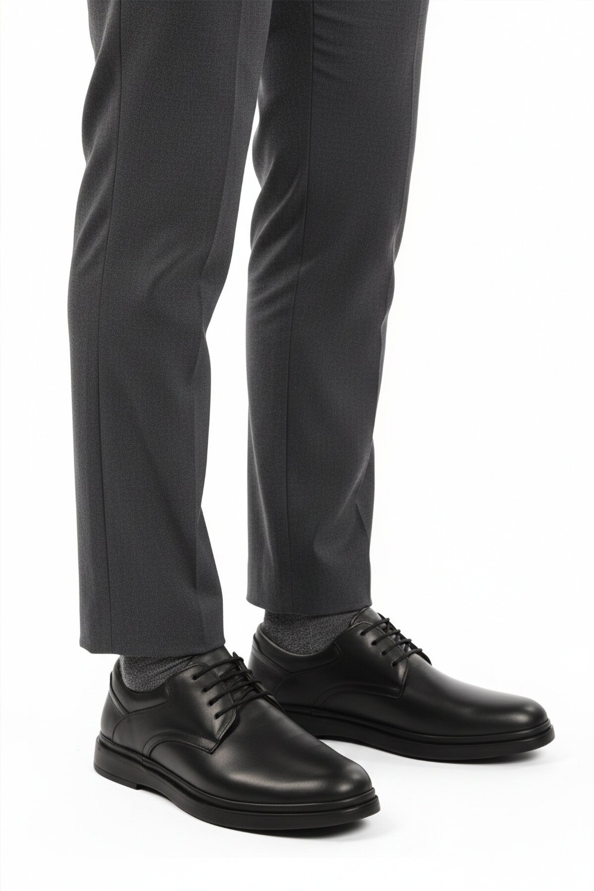 Siyah Hakiki Deri Erkek Günlük Ayakkabı DSN 2027 M