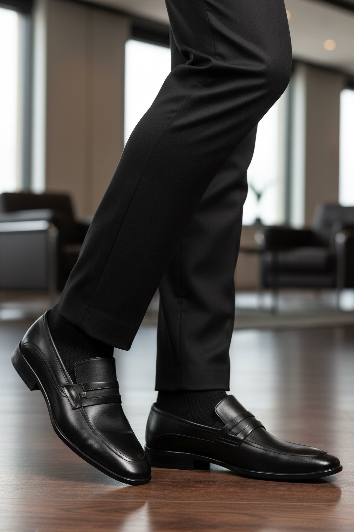 Siyah Hakiki Deri Erkek Klasik Ayakkabı 2818 M