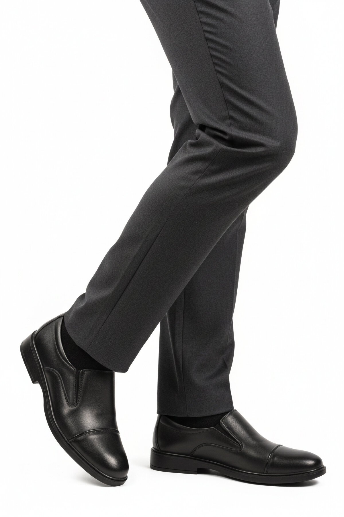 Siyah Hakiki Deri Jel Tabanlı Ortopedik Erkek Klasik Ayakkabı 425 M