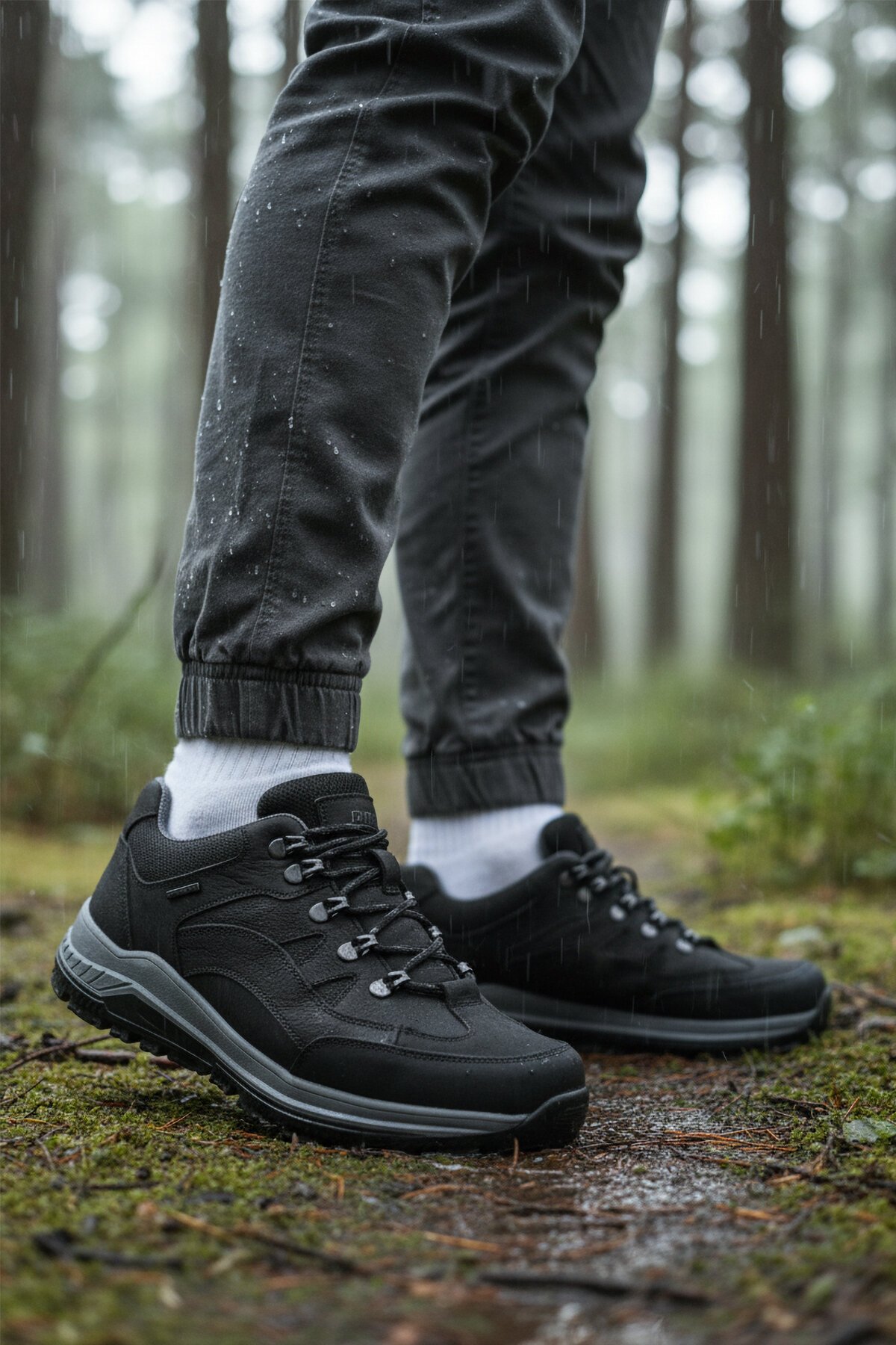 Siyah Hakiki Deri Erkek Outdoor Ayakkabı 2341 M