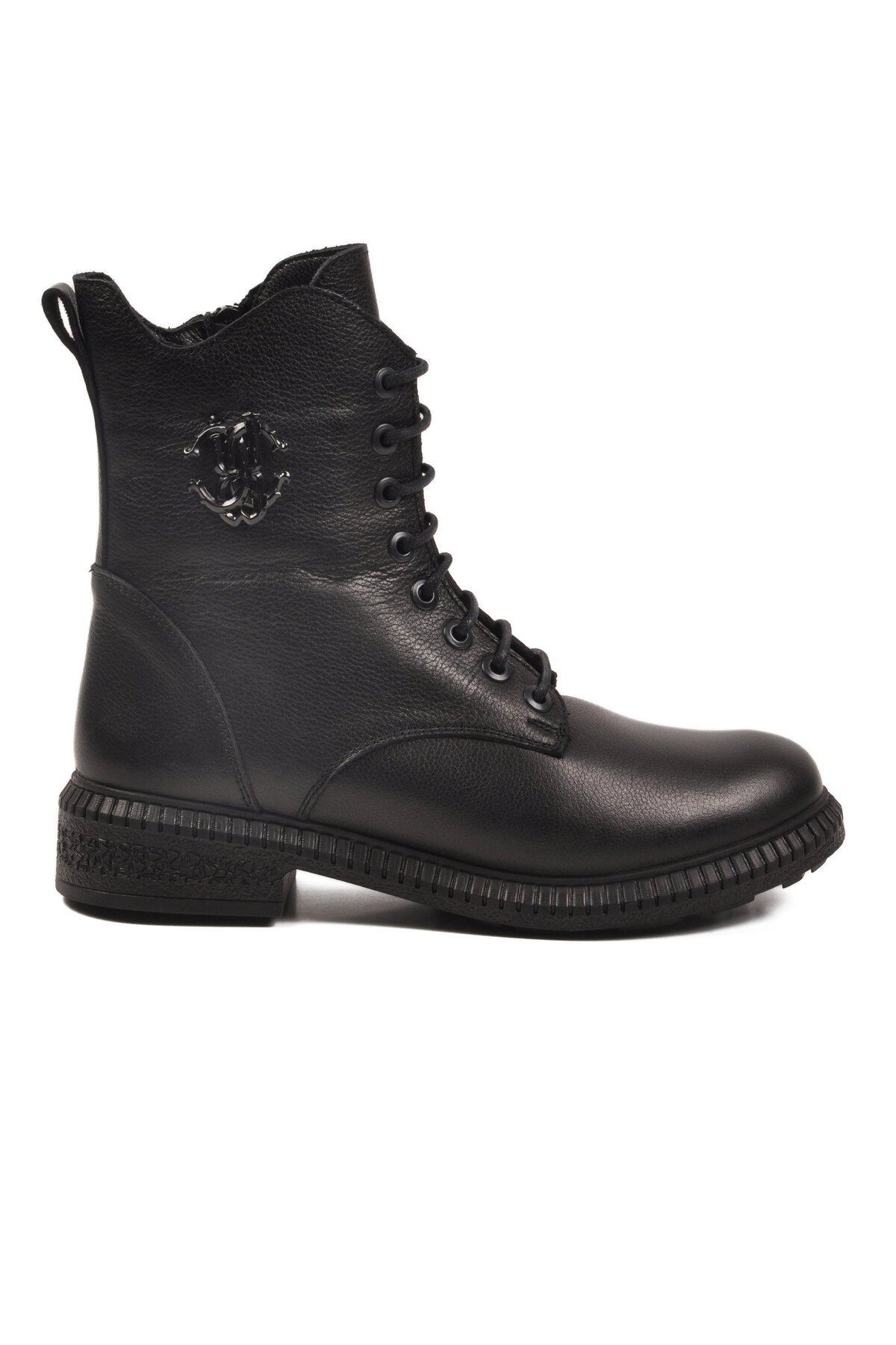 Siyah Hakiki Deri Kaymaz Taban Kadın Bot Premium 20912-1 Z