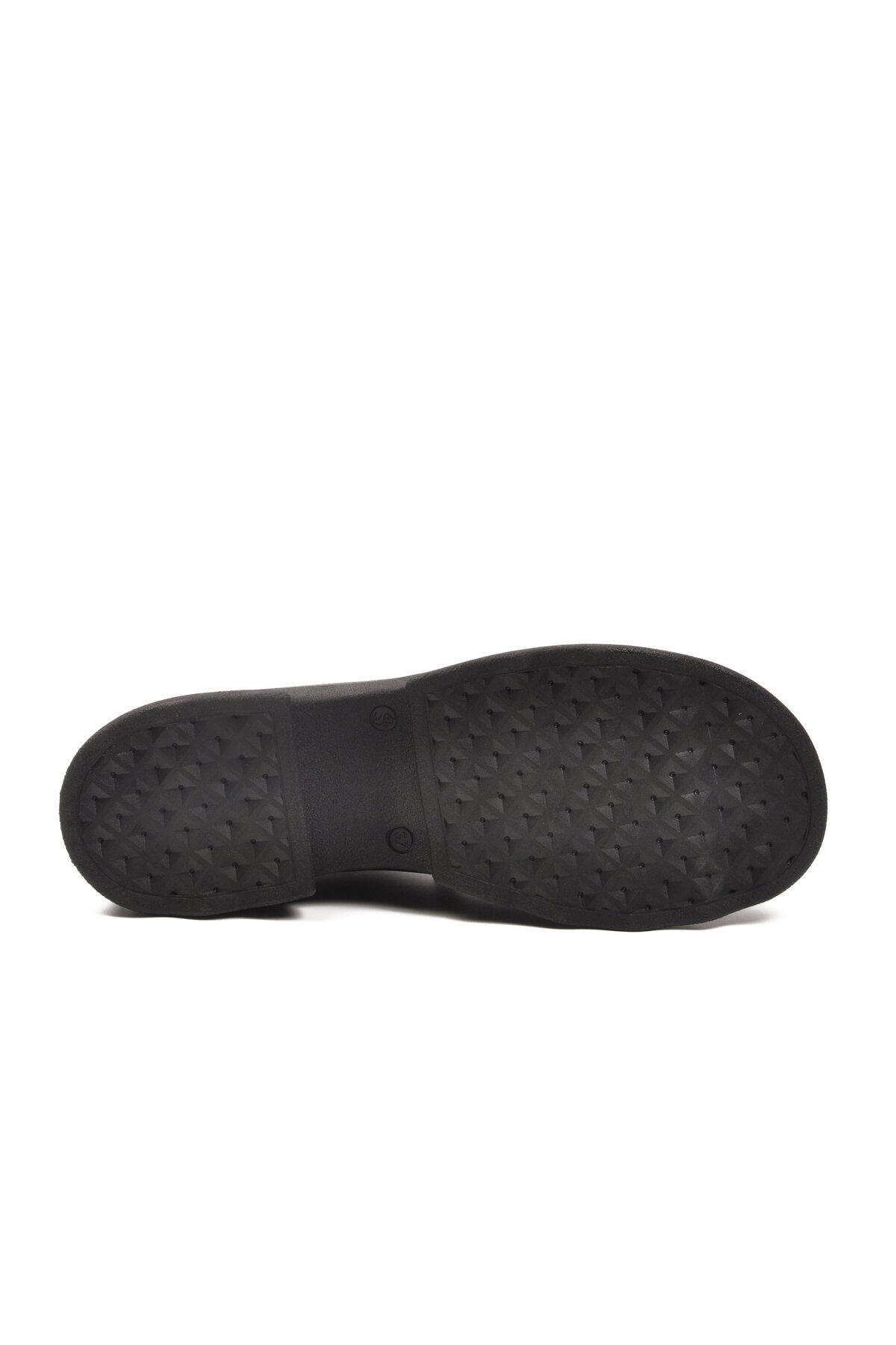 Siyah Hakiki Deri Lastik Bağcıklı Kadın Günlük Ayakkabı 2553801K Z