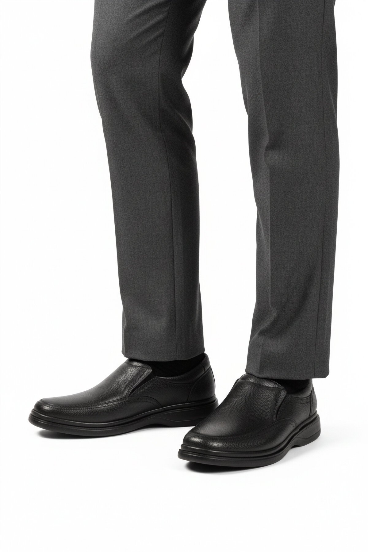 Siyah Kırışık Hakiki Deri Erkek Günlük Ayakkabı DSN 2035 M